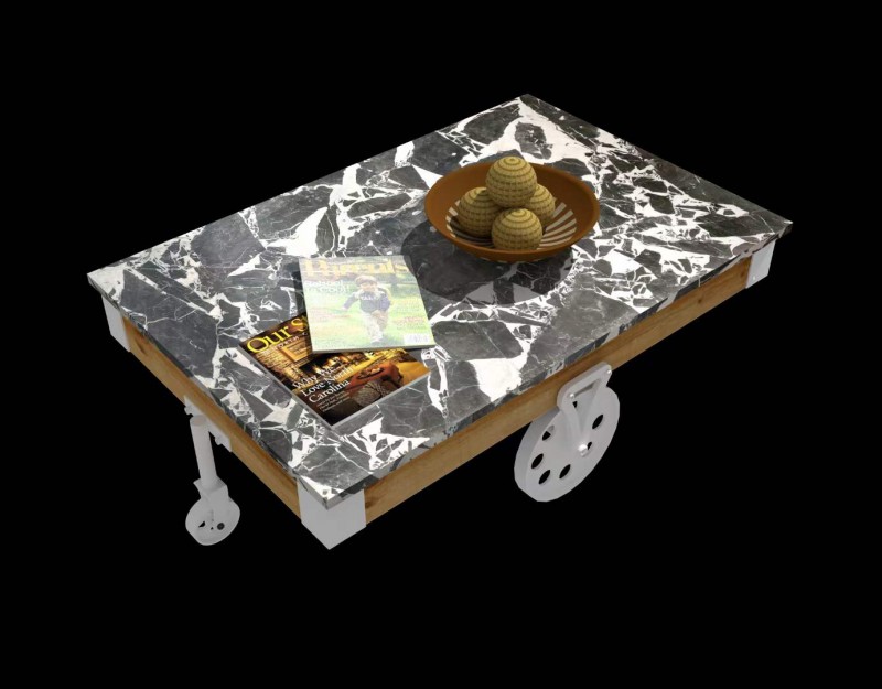 成都幾何黑大理石茶幾